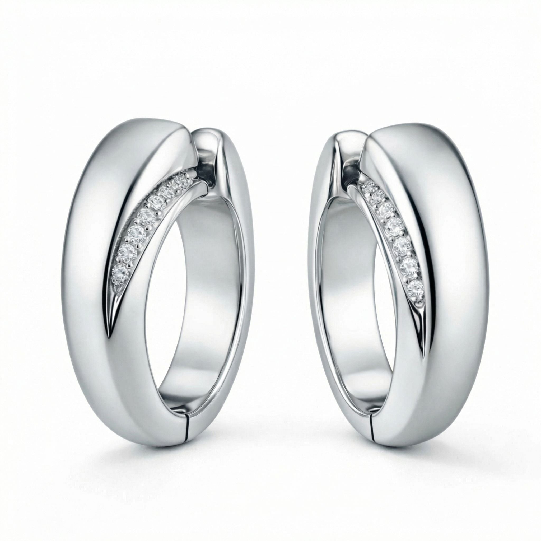 IMPERARI OPUS – SOLID EARRINGS WHITE GOLD