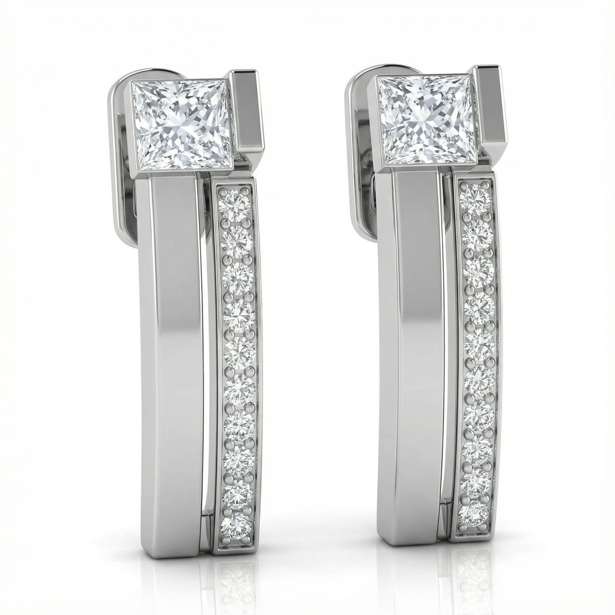 IMPERARI LA PRESENZA – CORE LINEAR EARRINGS WHITE GOLD