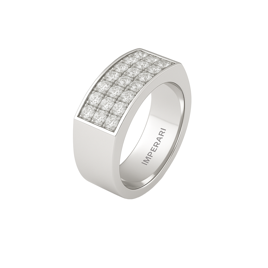 IMPERARI TRIPLE DIAMOND PAVÉ RING – PLATINUM