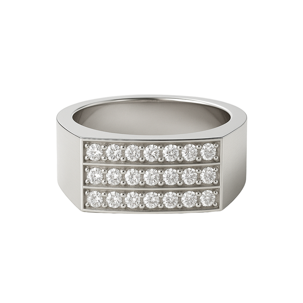 IMPERARI TRIPLE DIAMOND PAVÉ RING – PLATINUM
